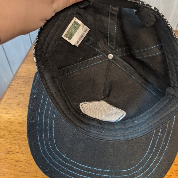 Scooby Doo Black White Print Flat Bill Kids Snapback Hat EUC OSFM - Picture 6 of 7